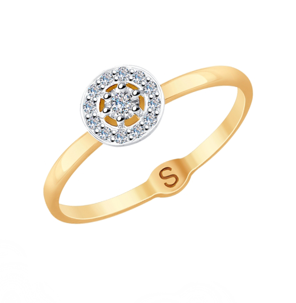 Фото «Золотое кольцо с бриллиантами SOKOLOV 1011710»