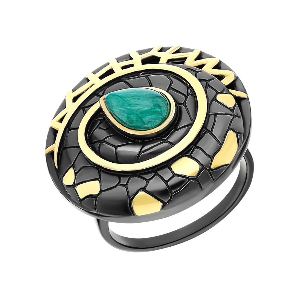 Серебряное кольцо с малахитом в Самаре