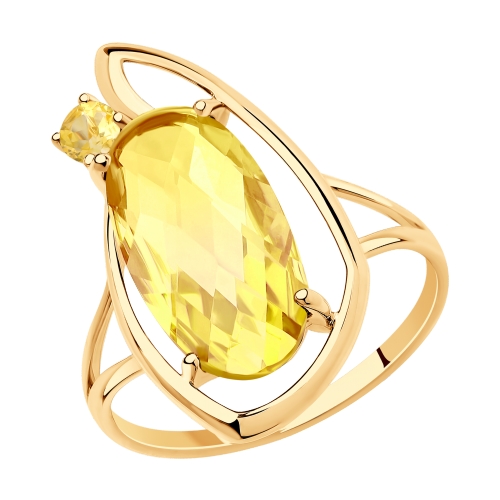 Золотое кольцо с цитринами SOKOLOV 715898 в Новосибирске