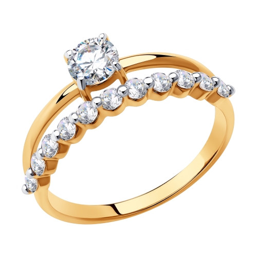 Золотое кольцо с фианитами SOKOLOV 81010466 в Санкт-Петербурге