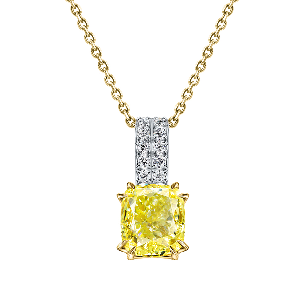 Фото «Золотая подвеска с жёлтыми бриллиантами и бриллиантами»