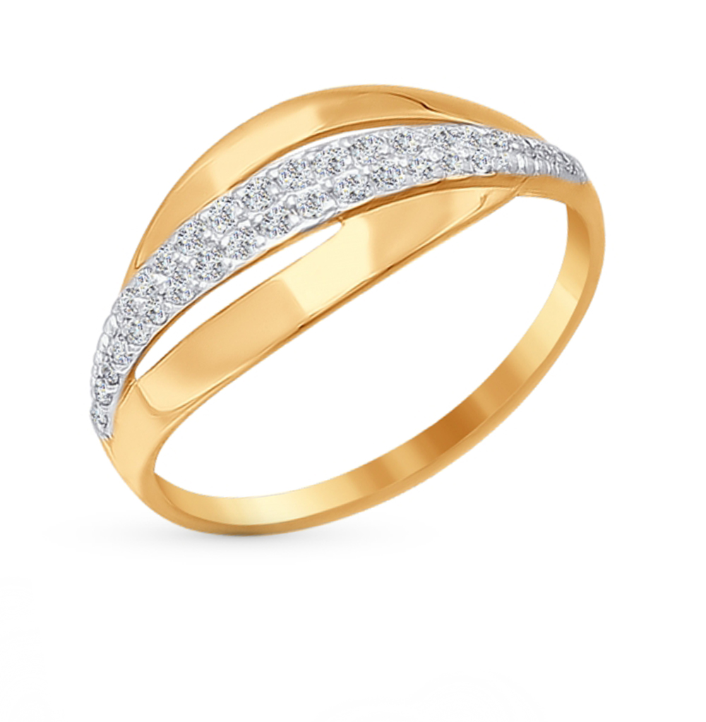 Фото «Золотое кольцо с фианитами SOKOLOV 016728*»