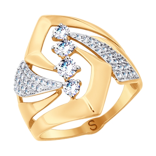 Золотое кольцо с фианитами SOKOLOV 017781* в Санкт-Петербурге
