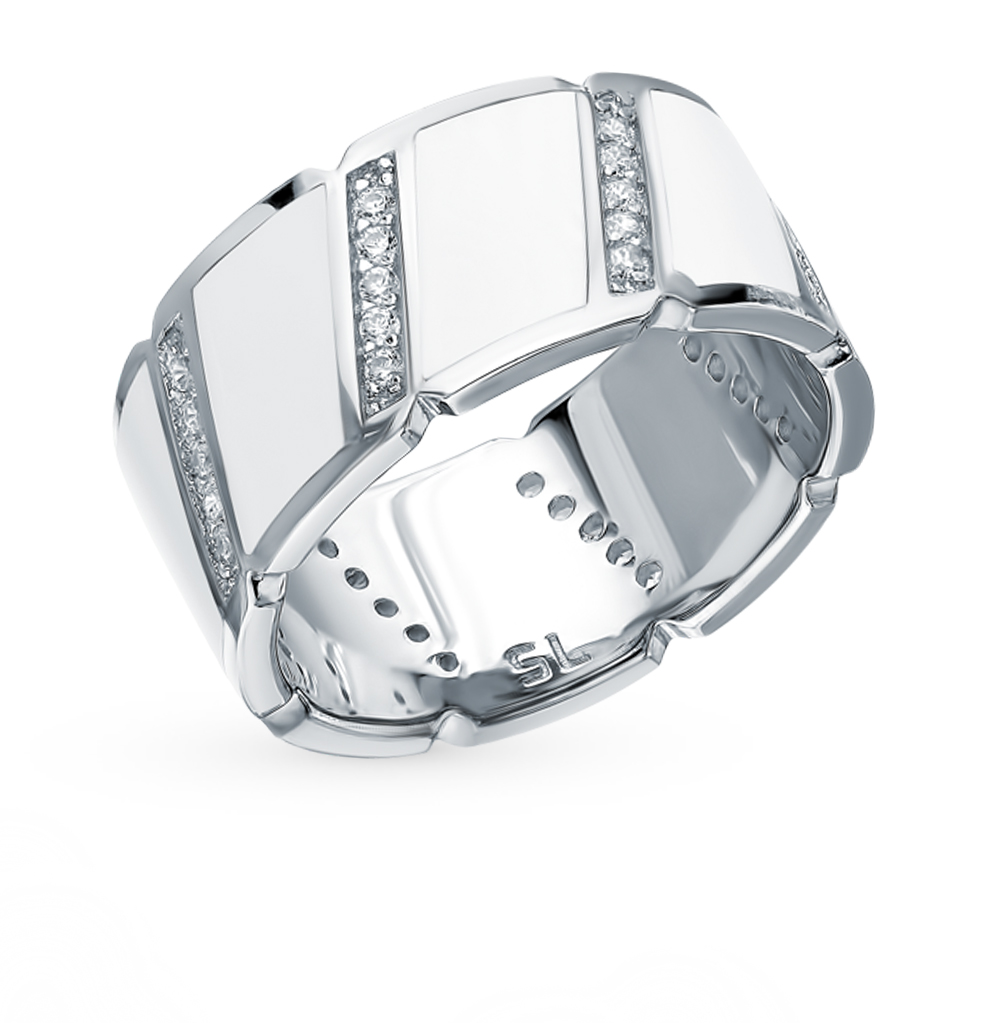 Серебряное кольцо с эмалью и фианитами в Ростовe-на-Дону