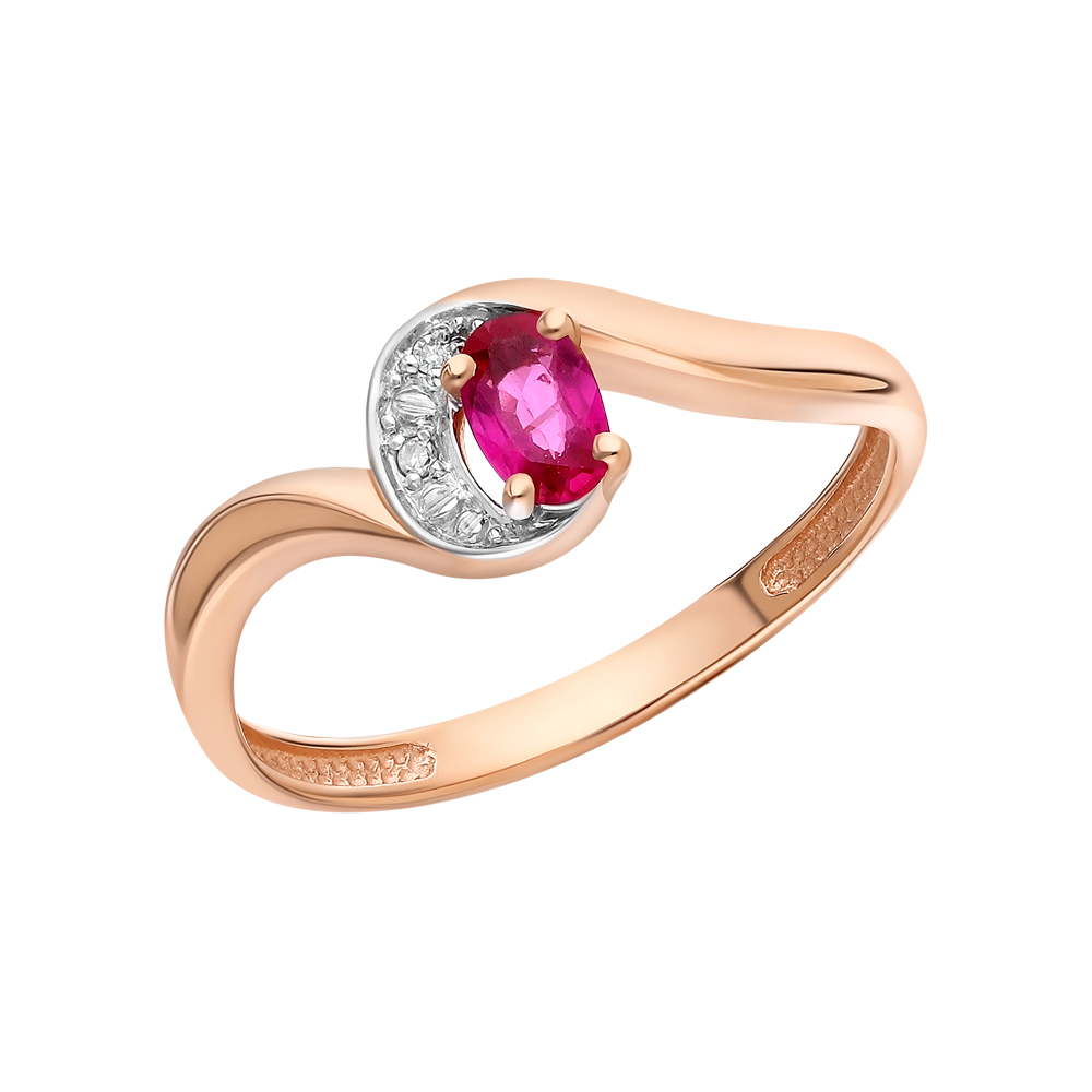 Золотое кольцо с рубинами и бриллиантами в Санкт-Петербурге