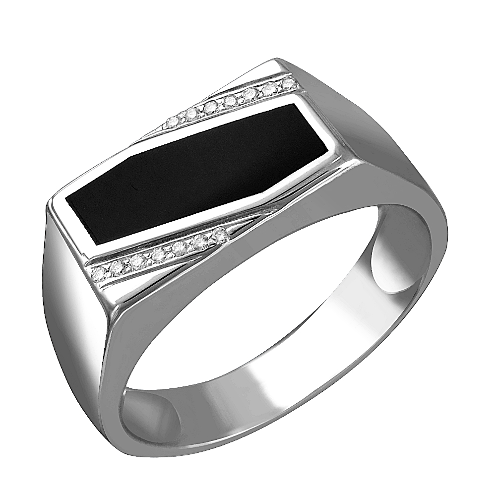 Золотое кольцо с ониксом и бриллиантами в Ростовe-на-Дону