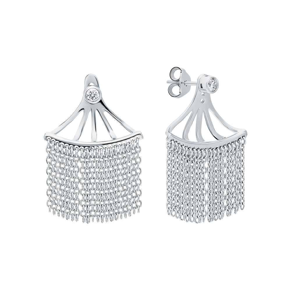 Серебряные серьги с кубическим цирконием в Самаре