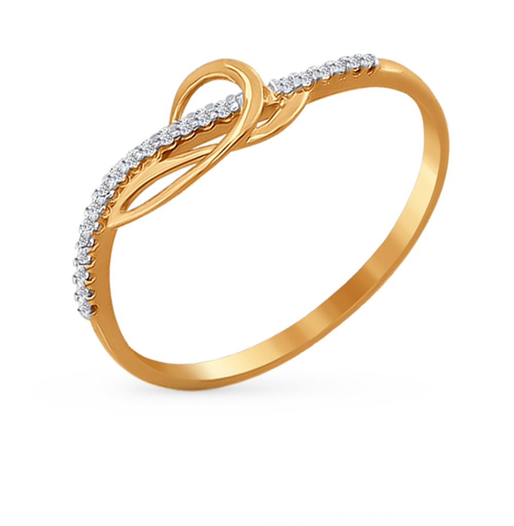 Фото «Золотое кольцо с фианитами SOKOLOV 016558*»