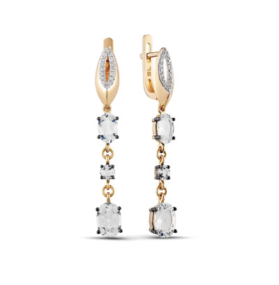 Фото «Золотые серьги с топазами и бриллиантами»