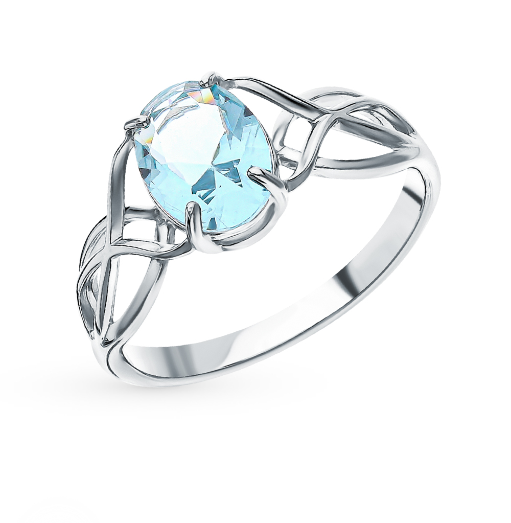 Серебряное кольцо с кристаллами в Санкт-Петербурге