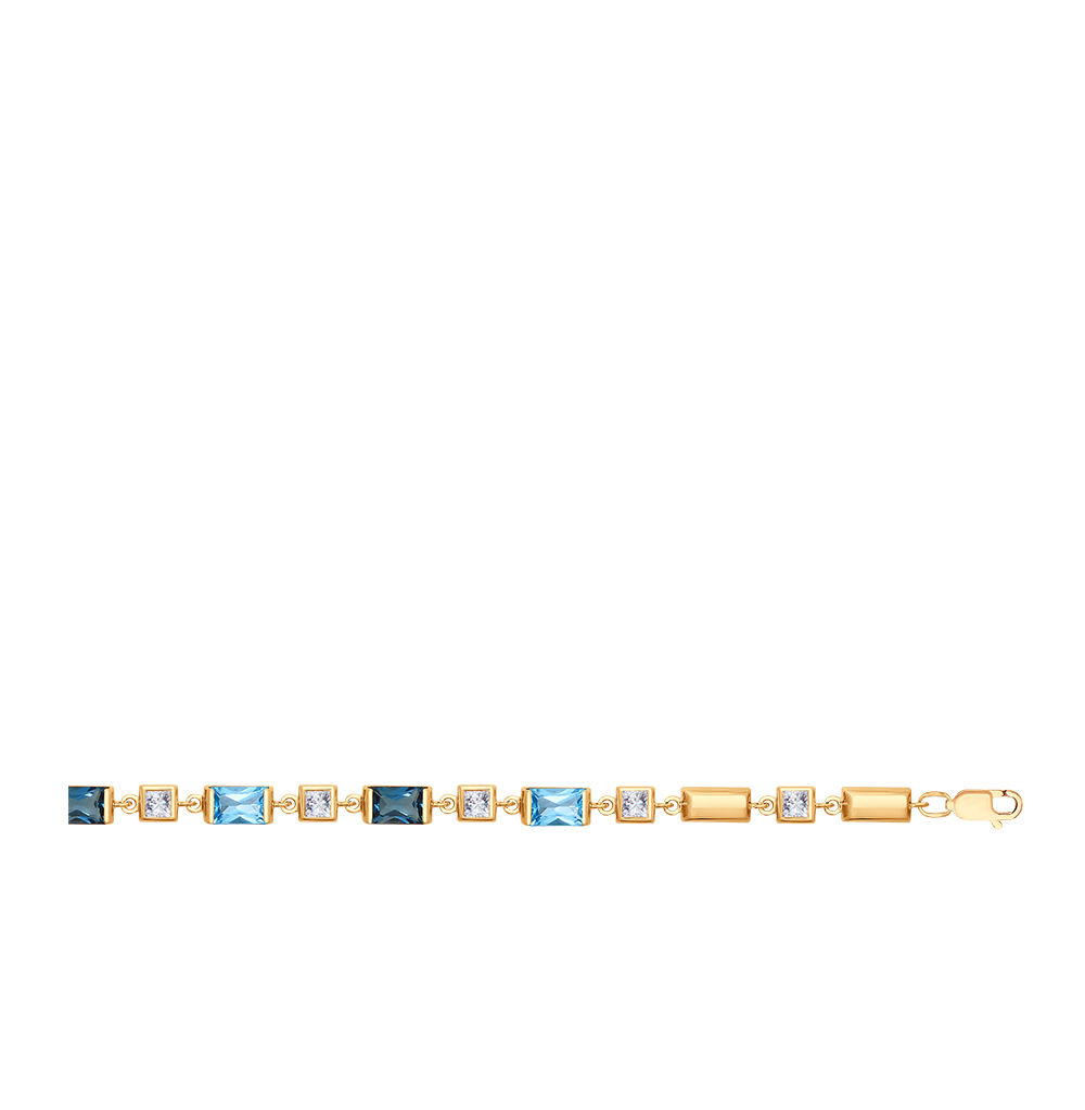 Золотой браслет с фианитами и топазами в Самаре