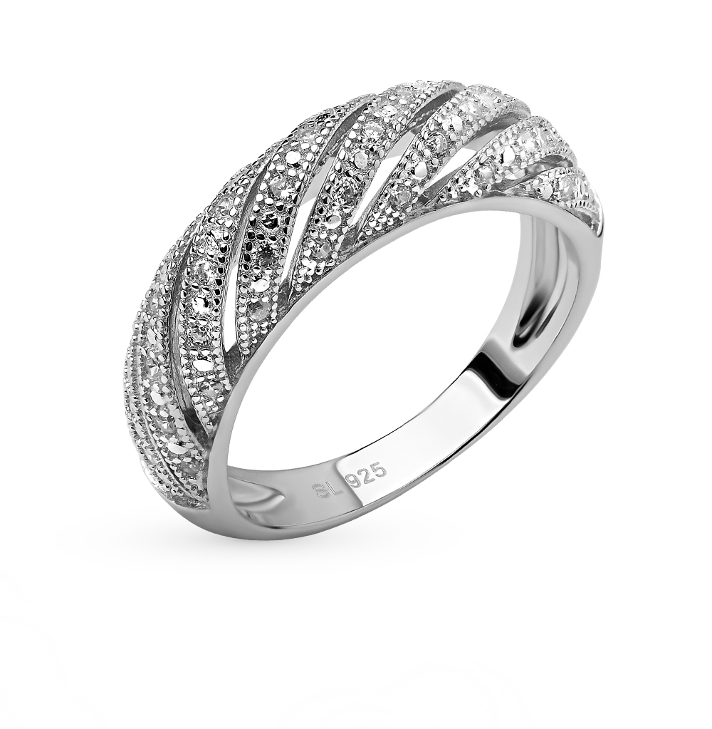 Серебряное кольцо с фианитами в Краснодаре