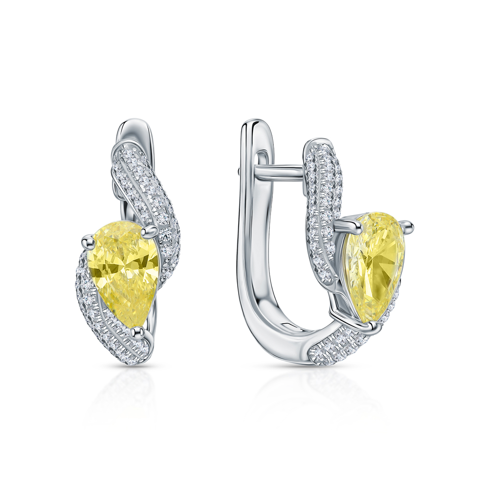 Серебряные серьги с фианитами в Ростовe-на-Дону