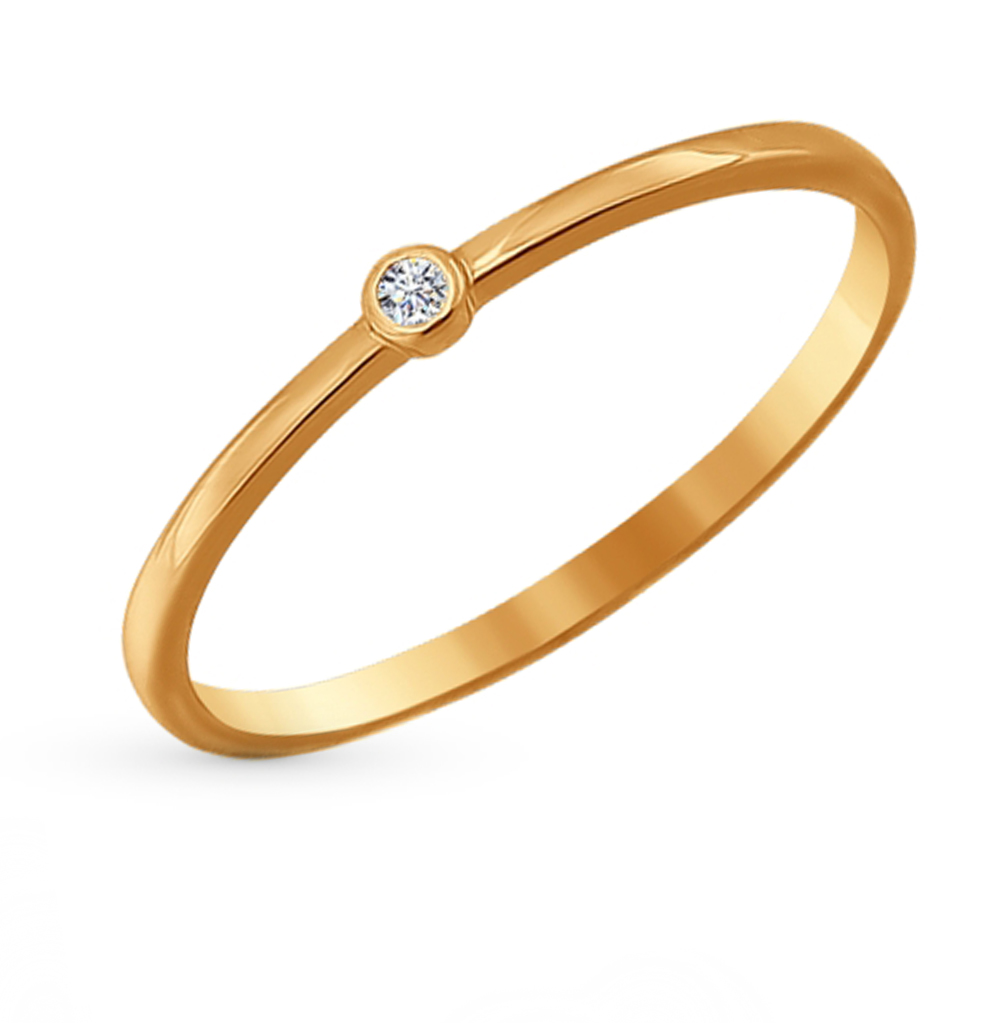 Фото «Золотое кольцо с фианитами SOKOLOV 016706*»