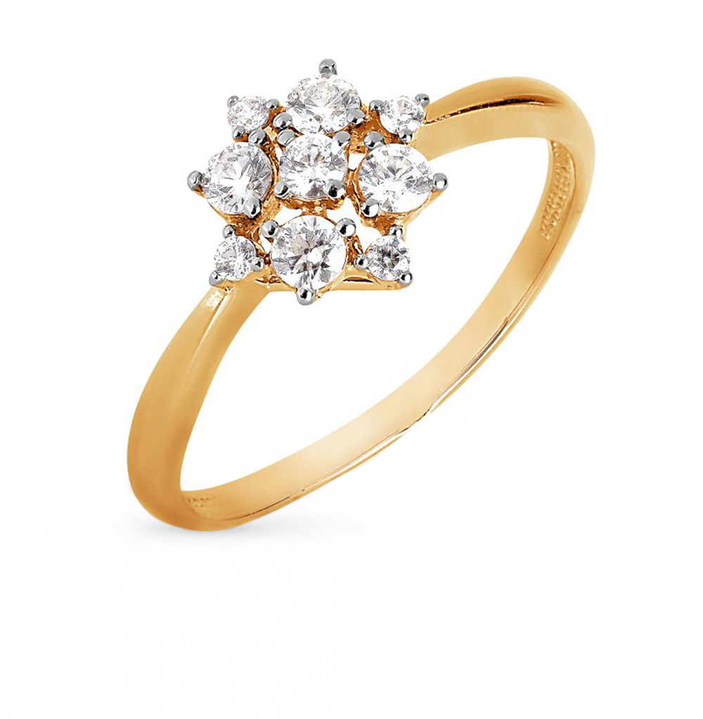 Золотое кольцо с кристаллами  Swarovski в Санкт-Петербурге