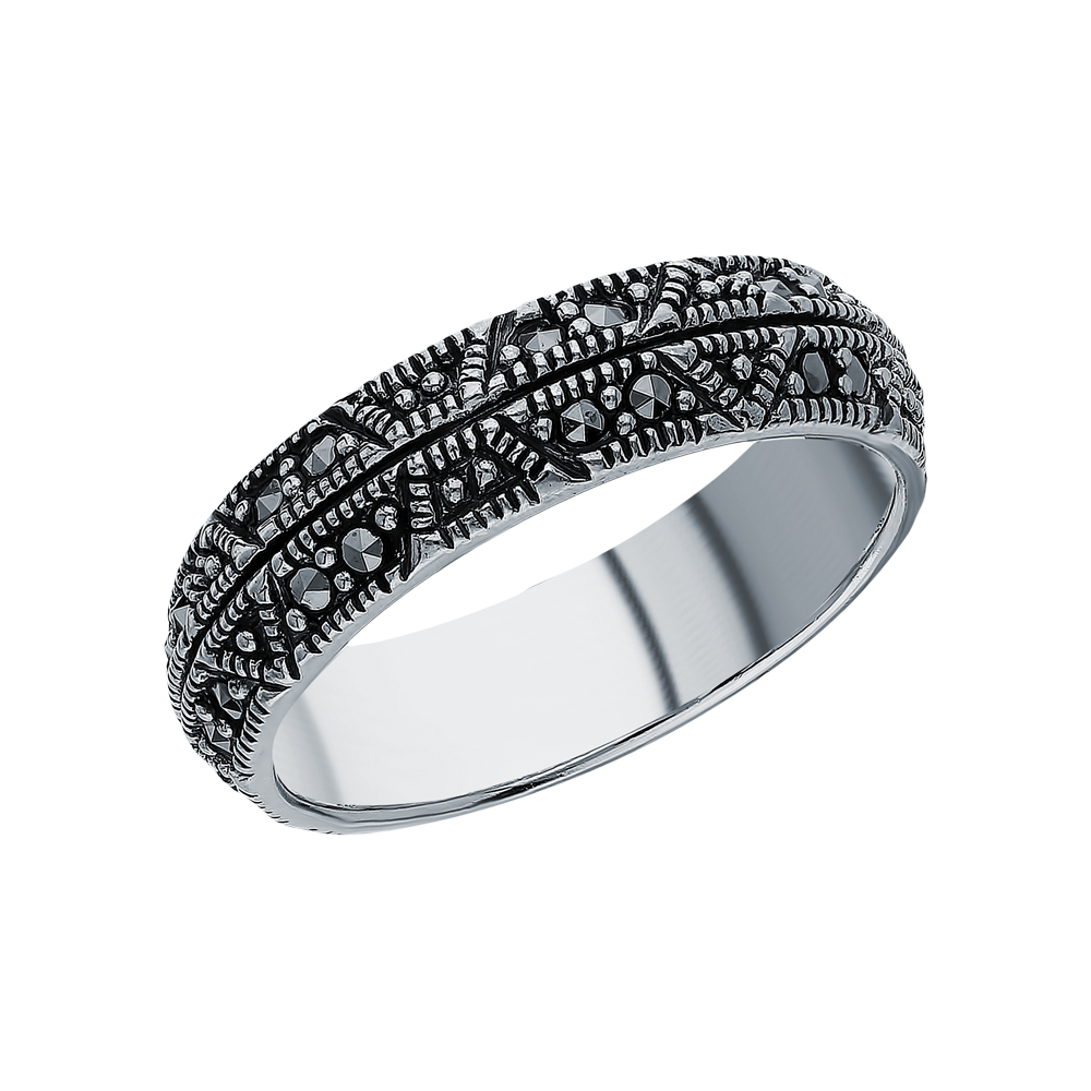 Серебряное кольцо с марказитами swarovski в Новосибирске