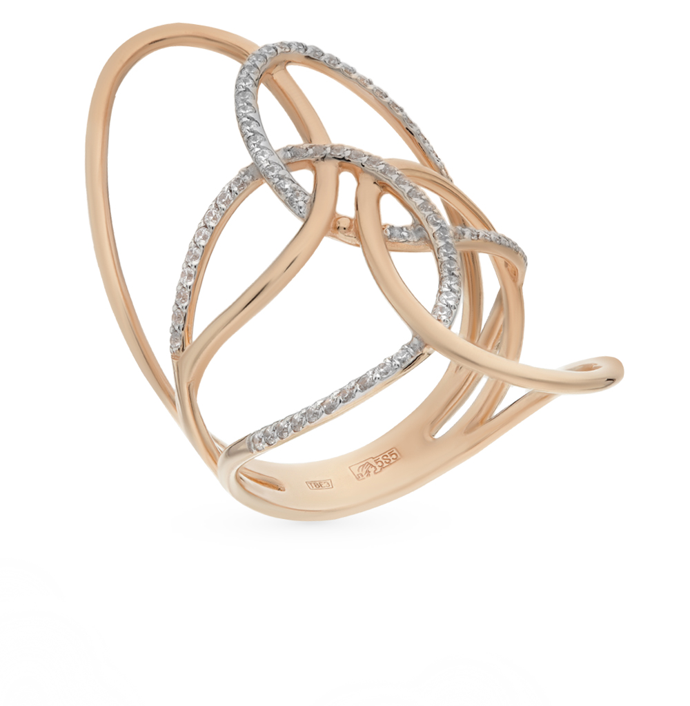 Фото «Золотое кольцо с фианитами SOKOLOV 017028*»