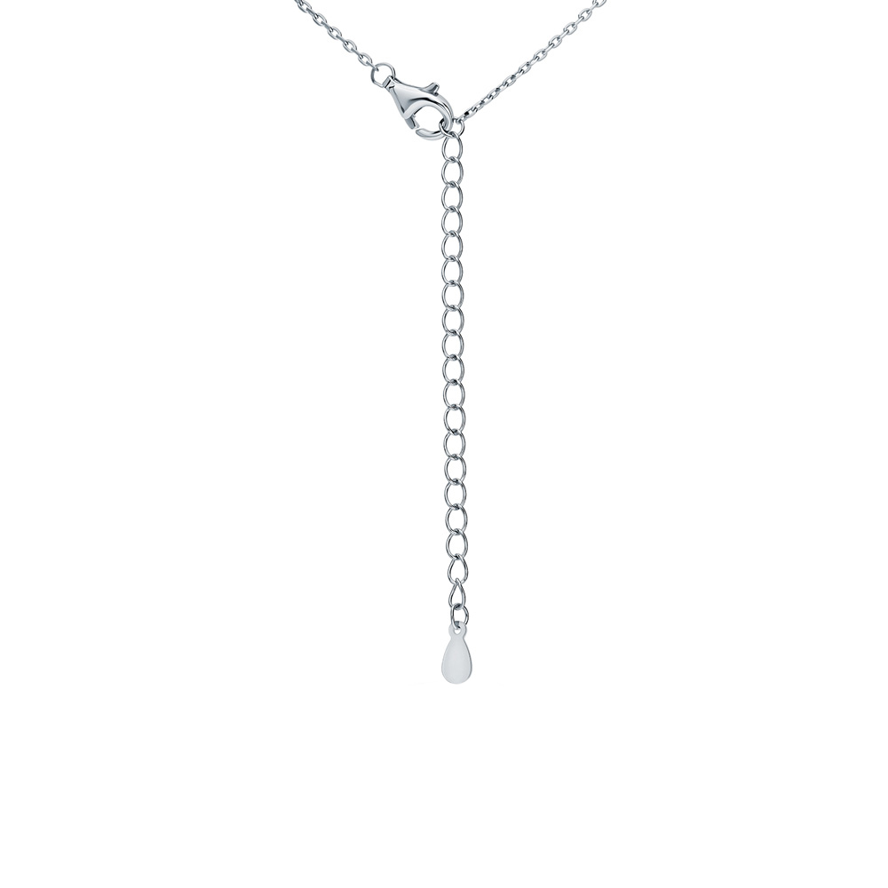 Серебряное шейное украшение с фианитами SUNLIGHT S55587-H9W-01: белое ...
