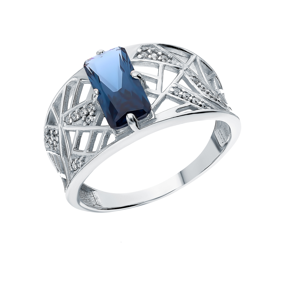 Серебряное кольцо с фианитами и топазами london нанокристаллами в Краснодаре