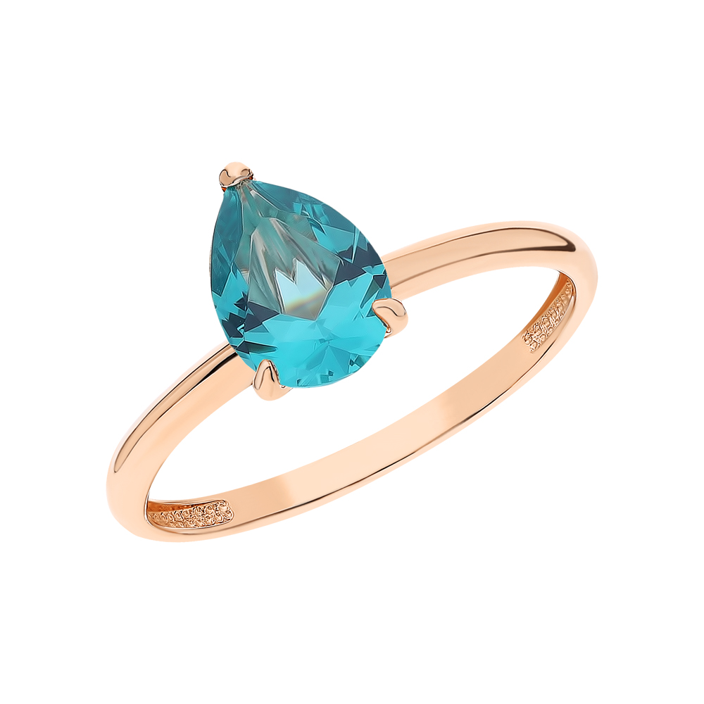 Фото «Золотое кольцо с наноситаллом турмалин параиба»