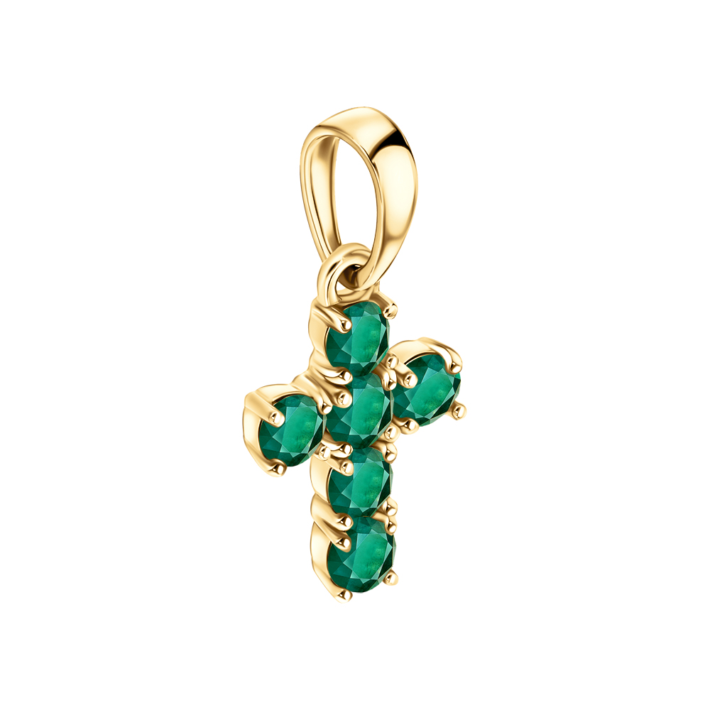 Золотая подвеска с изумрудами природными БРИЛЛИАНТЫ ЯКУТИИ 73256-P5Y-01 ...