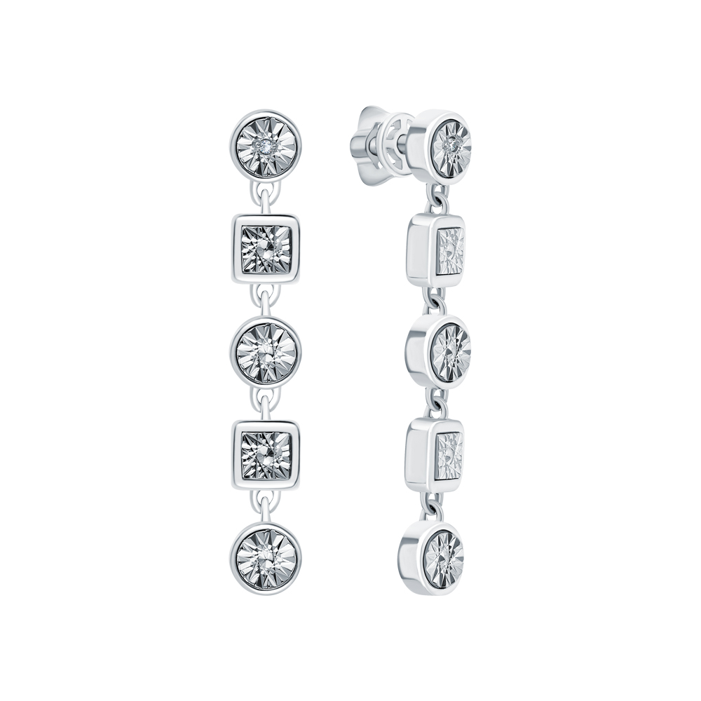 Фото «Серебряные серьги с бриллиантами»