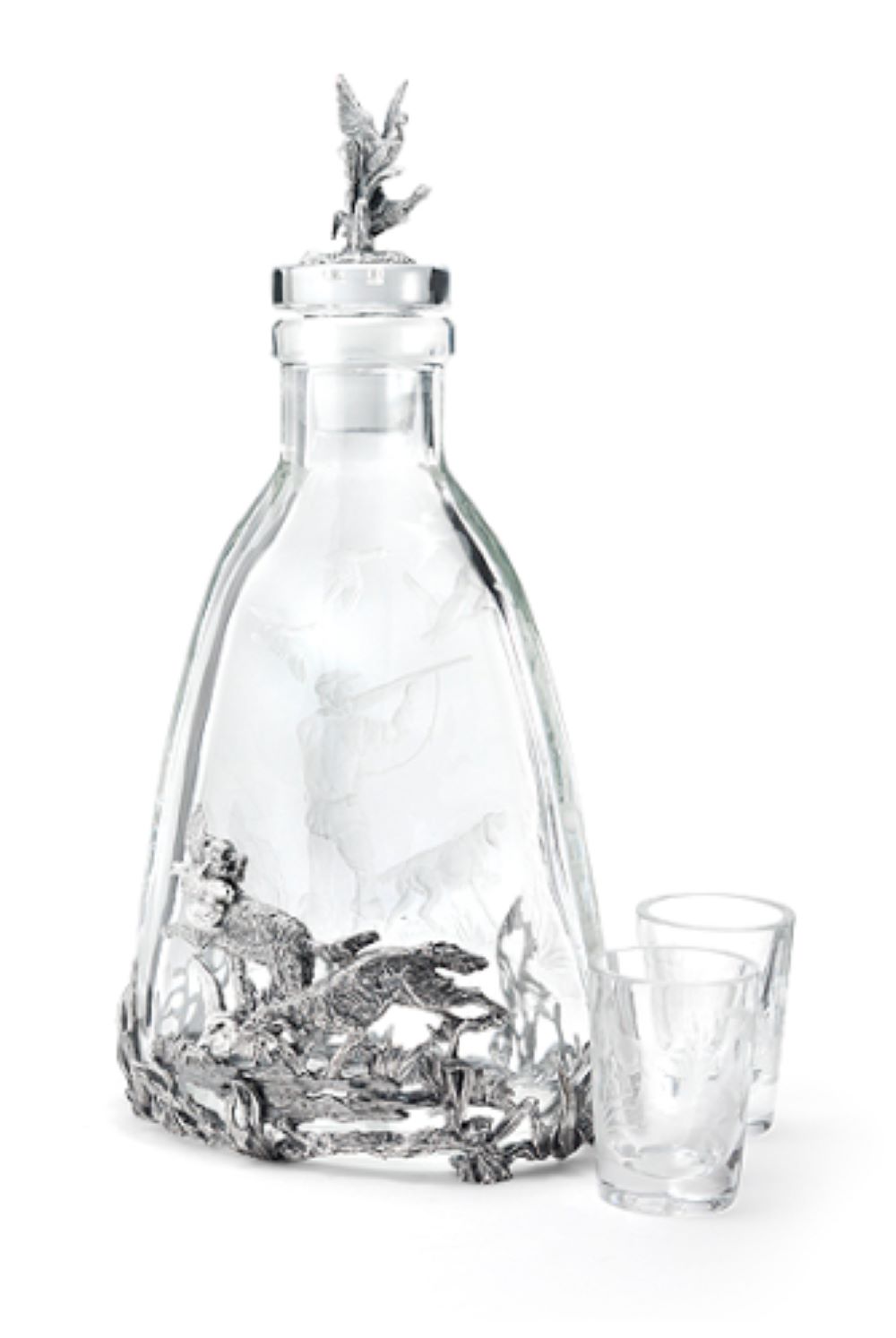 Фото «Стекло набор для водки с серебряной вставкой»