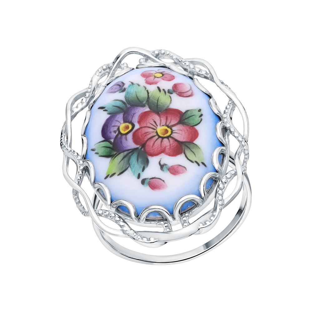 Серебряное кольцо с финифтью в Санкт-Петербурге