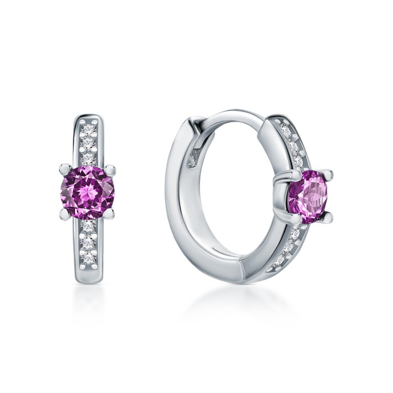 Серебряные серьги с фианитами и корундом
